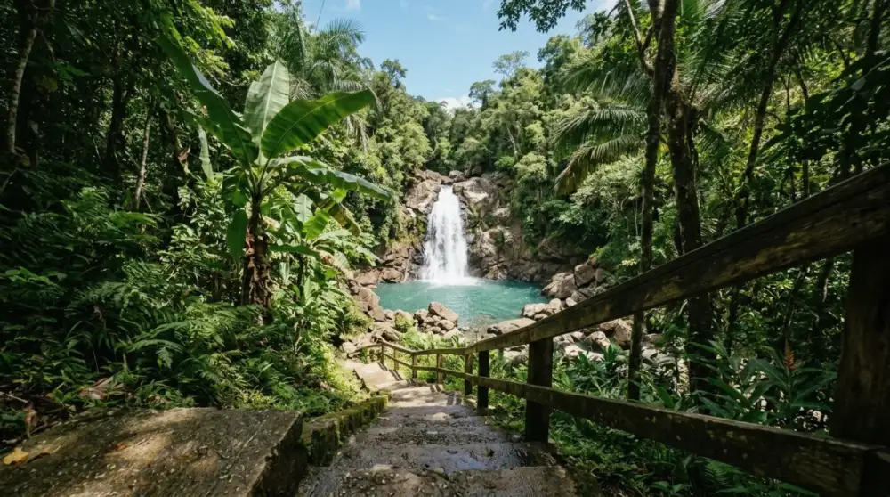 The cash parking fee attendant station at the Gozalandia Waterfall entrance fee lot in San Sebastián, Puerto Rico