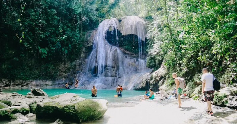 Private tour van arriving at Gozalandia Waterfall Puerto Rico with certified guide Rafael
